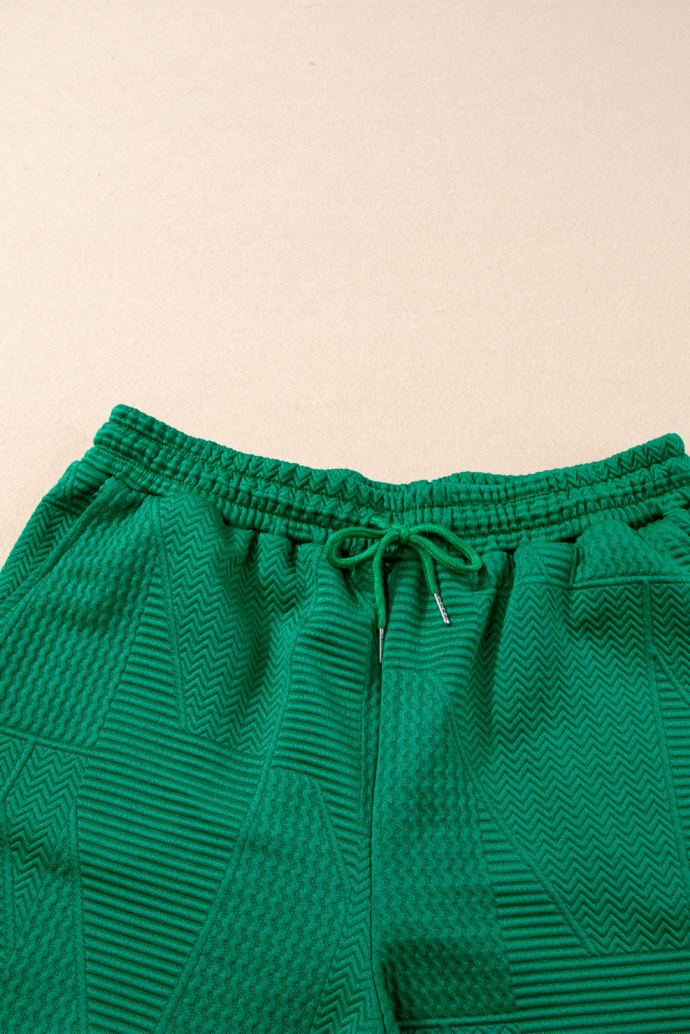 Dark Green Textured Ruffle Split Top and Drawstring Shorts-4 COLOR OPTIONS