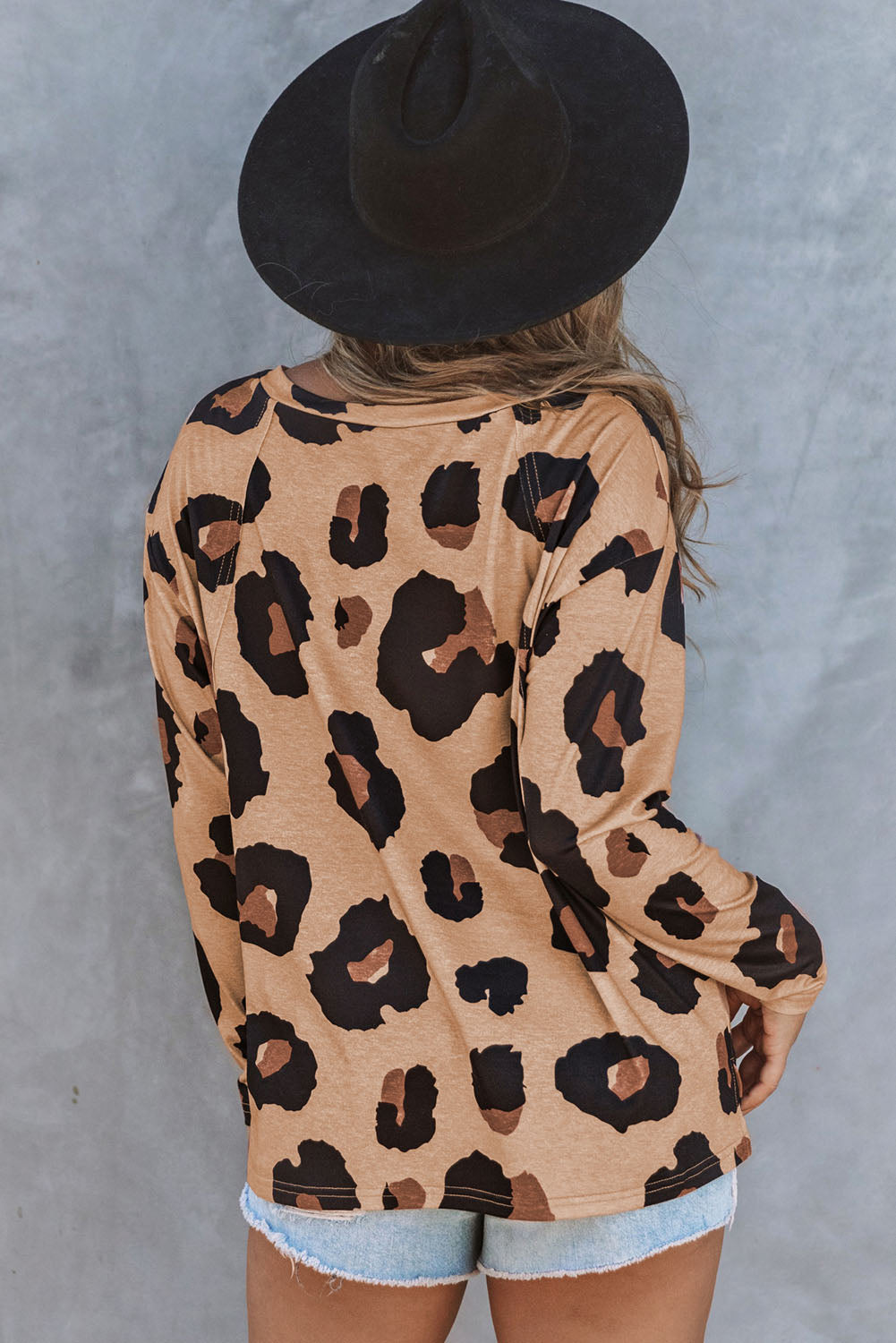 Leopard Print Long Sleeve Loose Top- 2 Color Options