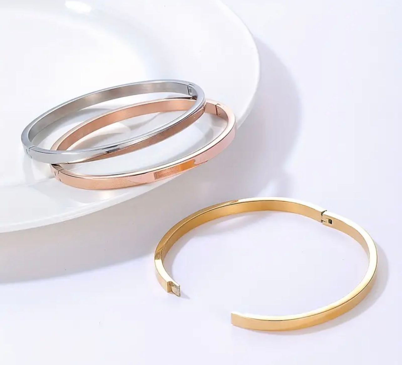 3pcs Glossy stainless steal bracelet set-Next Day Shipping