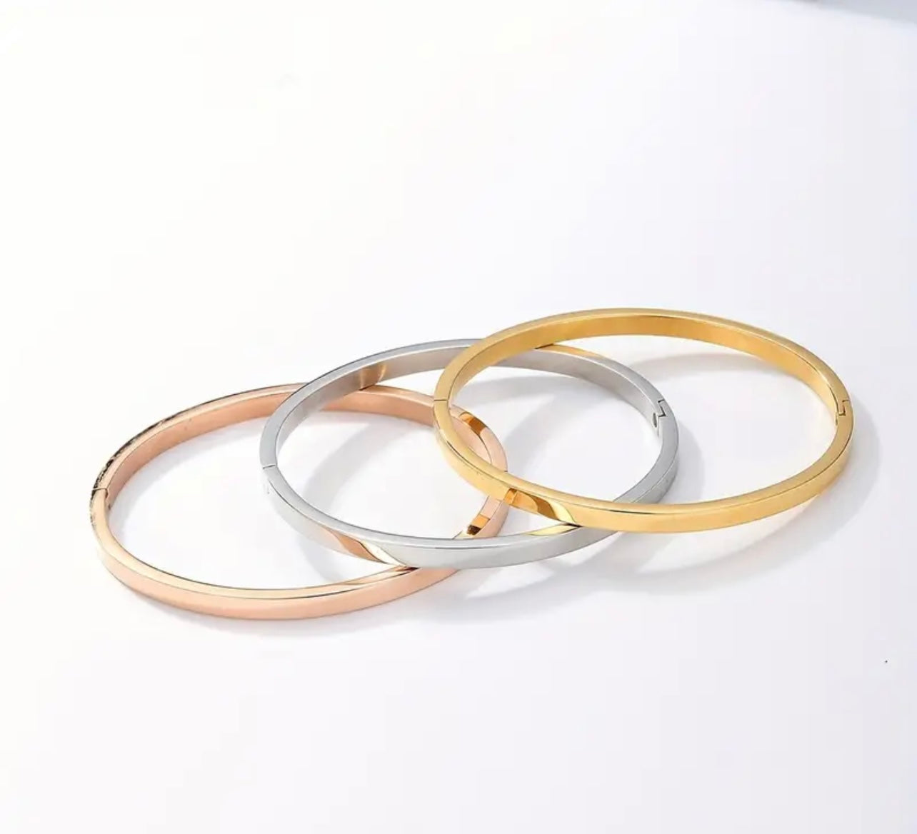 3pcs Glossy stainless steal bracelet set-Next Day Shipping