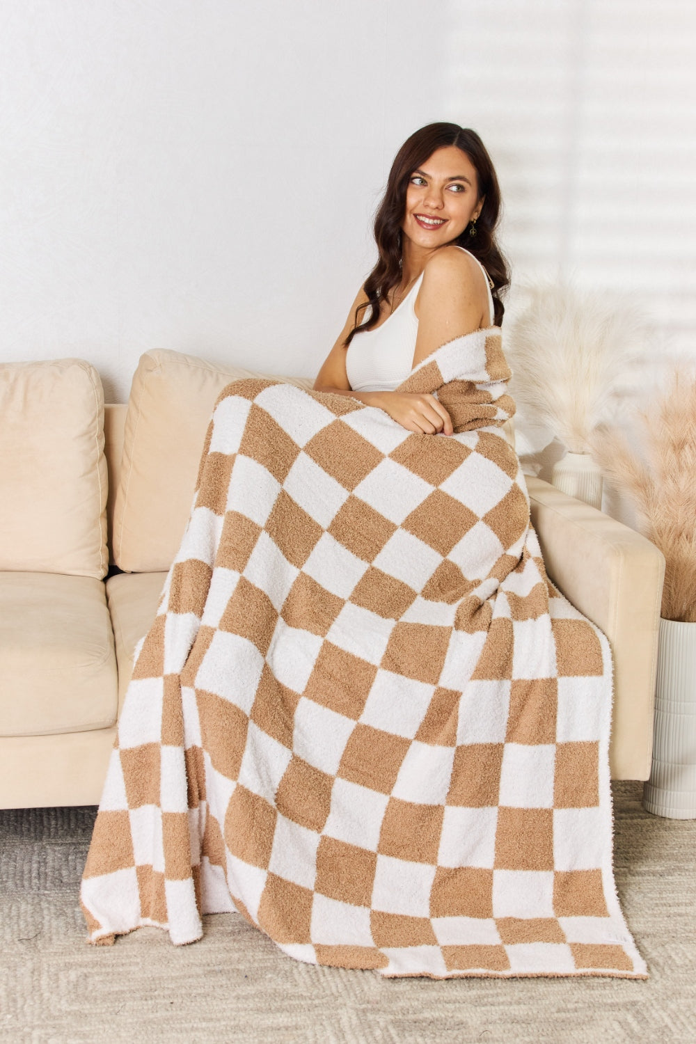 Checkered Decorative Throw Blanket-6 Color Options