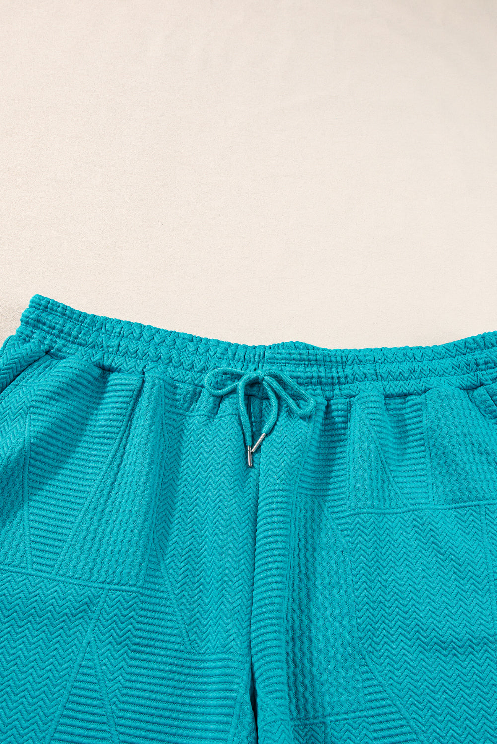 Dark Green Textured Ruffle Split Top and Drawstring Shorts-4 COLOR OPTIONS